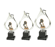 Pokalserie X161 Badminton - Silber Mehrfarbig / 25 cm