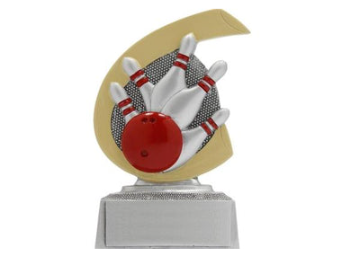 Bowling Pokal FG260 - Silber Bunt / 10 cm
