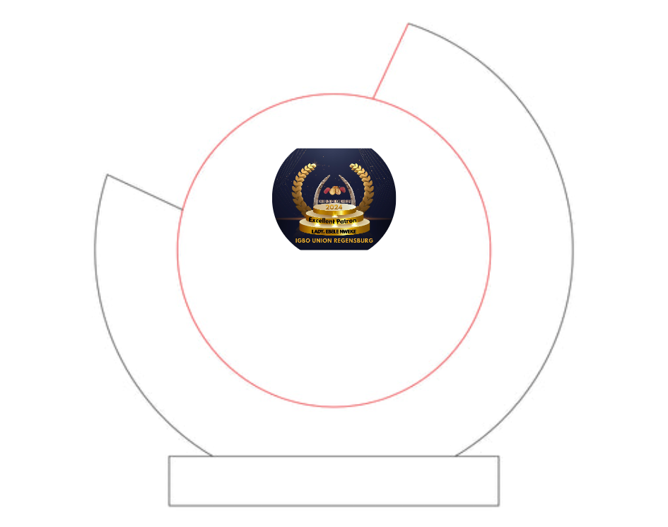 Glas-Holztrophäe 164-51 - 28 cm / Tranparent/Braun