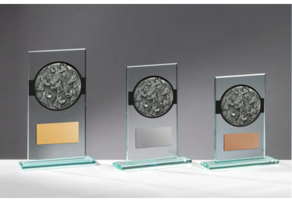 Glas Pokal Hunde FG036 - 15 cm / Transparent Schwarz