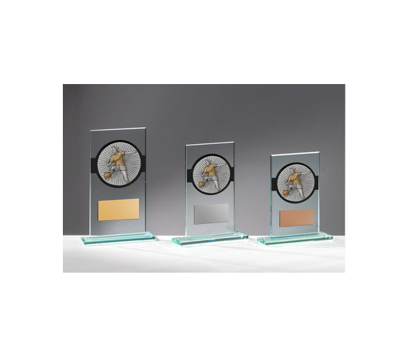 Glas Pokal Fußballspielerin - 15 cm / Transparent Schwarz