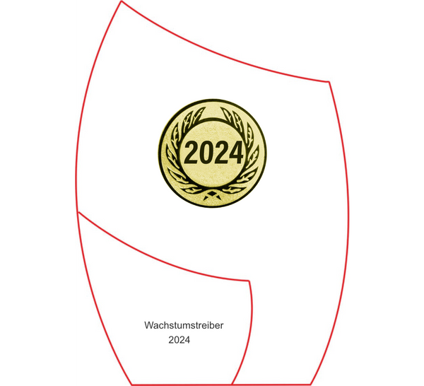 Glas Pokal 8808 Blau Lasergravur - Transparent Blau / 16.5 cm / Laser-Gravur