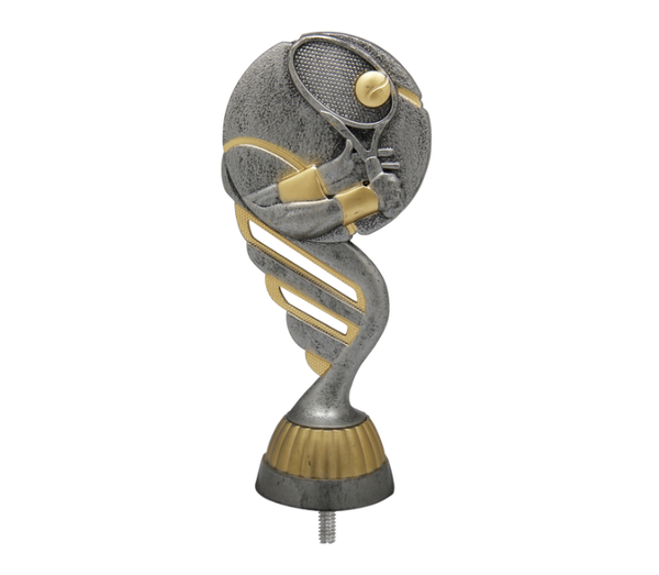 Pokalfigur Tennis P408 - 19 cm / Grau Gold