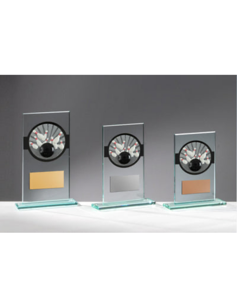 Glas Pokal Bowling FG006 - Transparent Schwarz / 17 cm