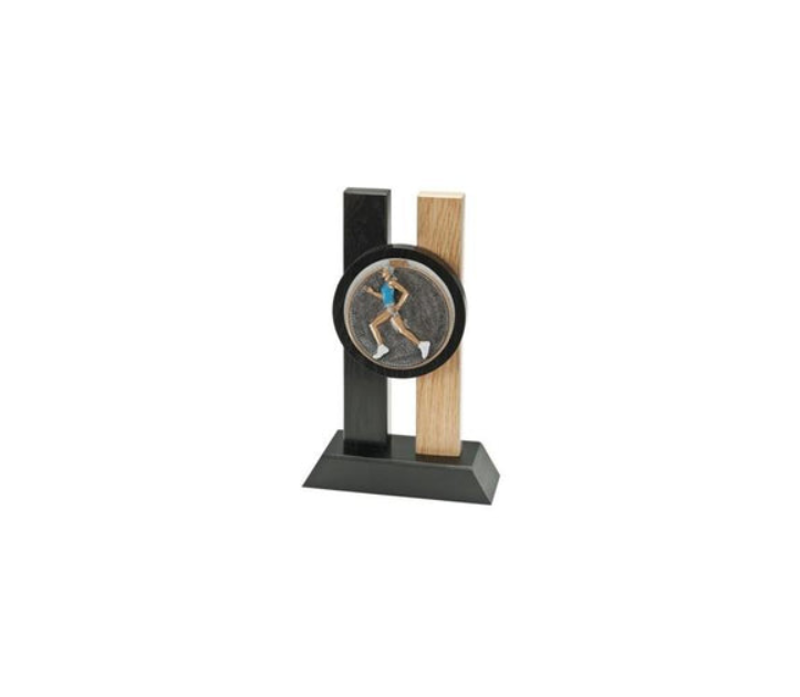 Holz Pokal Laufen Frauen FG034 - Schwarz Braun / 19 cm