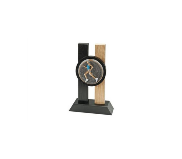 Holz Pokal Laufen Frauen FG034 - Schwarz Braun / 19 cm