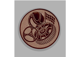 Glastrophäe 136-3 Schild & Emblem - 18 cm / Blau Spiegelglas