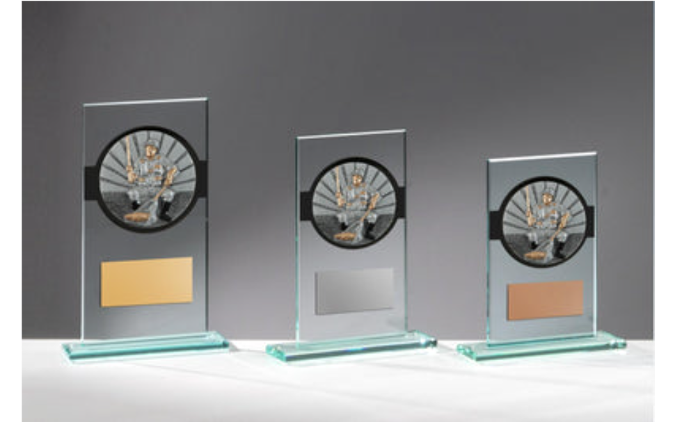 Glas Pokal Angler FG010 - 19 cm / Transparent Schwarz