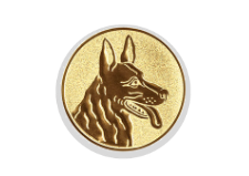 Glas Pokal 8805 blau Schild & Emblem - Silber Blau / 16 cm