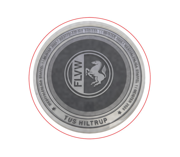 Glasmedaille GM7010 Ø 70 mm - Klar / 70 mm / Lasergravur