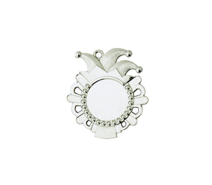 Karnevals Medaille D54-S - Silber / 50x56x2mm