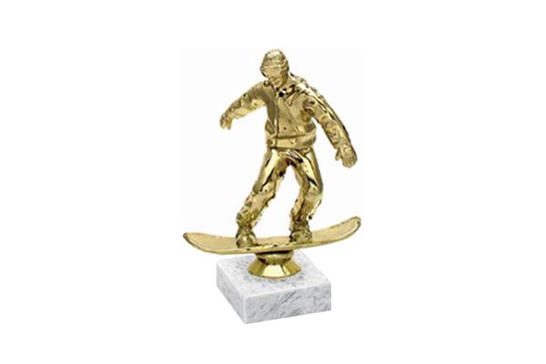 Goldener Snowboardfahrer