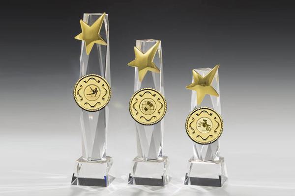 Kristalltower Metallstern gold