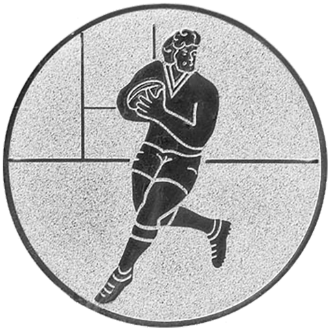 Emblem Rugby (50mm Silber)