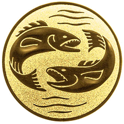 Emblem Fische (25mm Gold)