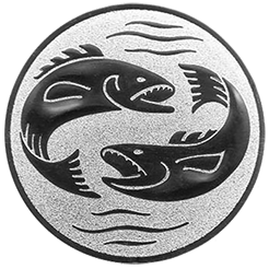 Emblem Fische (25mm Silber)