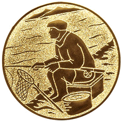 Emblem Angler an Land (25mm Gold)