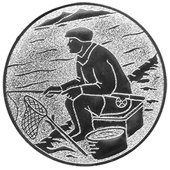 Emblem Angler an Land (25mm Silber)