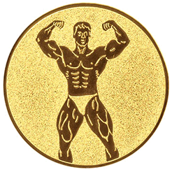 Emblem Bodybuilding Mann (25mm Gold)