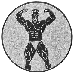 Emblem Bodybuilding Mann (25mm Silber)