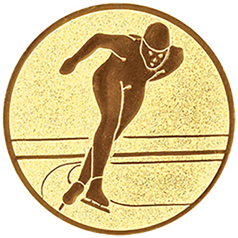 Emblem Eisschnellaufen (50mm Gold)