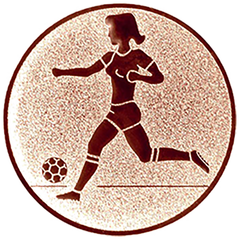 Emblem Fußball Damen (50mm Bronze)