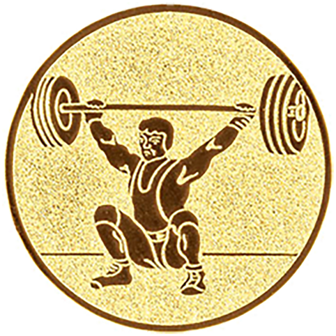 Emblem Gewichtheben (50mm Gold)