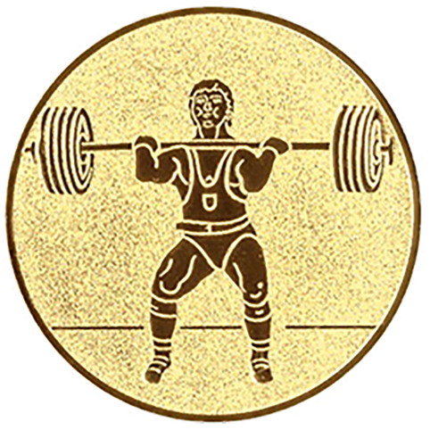 Emblem Gewichtsheben (50mm Gold)