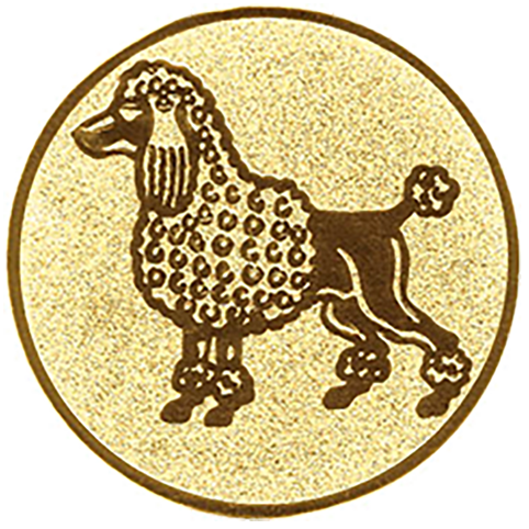 Emblem Pudel (50mm Gold)