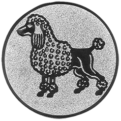 Emblem Pudel (25mm Silber)