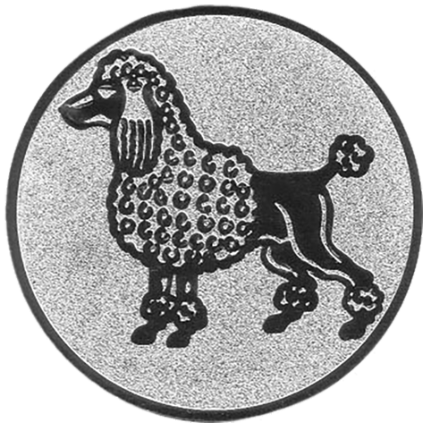 Emblem Pudel (50mm Silber)
