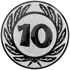 Emblem Zahl 10 (25mm Siber)
