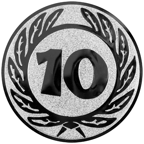 Emblem Zahl 10 (50mm Silber)