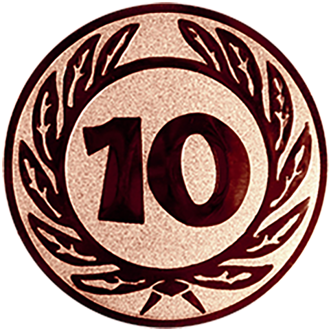 Emblem Zahl 10 (50mm Bronze)