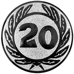 Emblem Zahl 20 (25mm Siber)