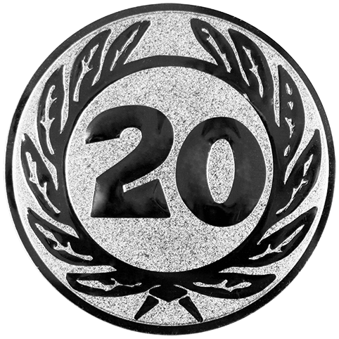 Emblem Zahl 20 (50mm Siber)