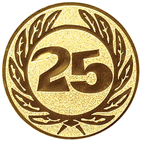 Emblem Zahl 25 (50mm Gold)
