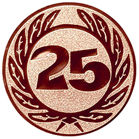 Emblem Zahl 25 (50mm Bronze)