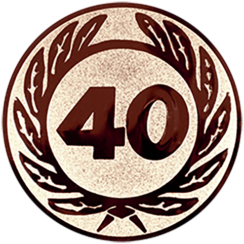 Emblem Zahl 40 (50mm Bronze)