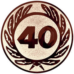Emblem Zahl 40 (25mm Bronze)