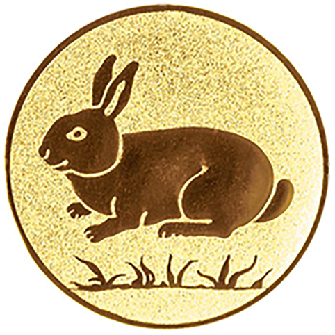 Emblem Kaninchen  (50mm Gold)