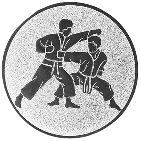 Emblem Karate (50mm Silber)