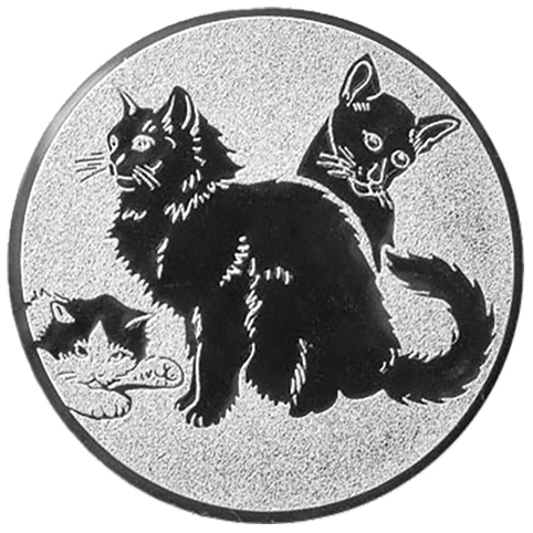 Emblem Katze (50mm Silber)