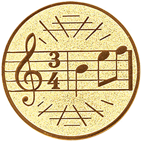 Emblem  Musik (50mm Gold)