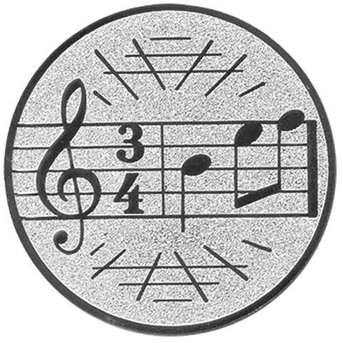 Emblem  Musik (50mm Silber)