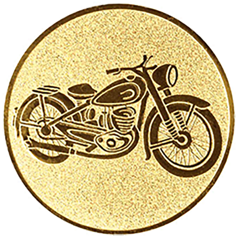 Emblem Oldtimer Motorrad (50mm Gold)