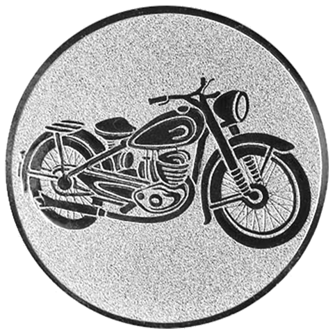 Emblem Oldtimer Motorrad (50mm Silber)