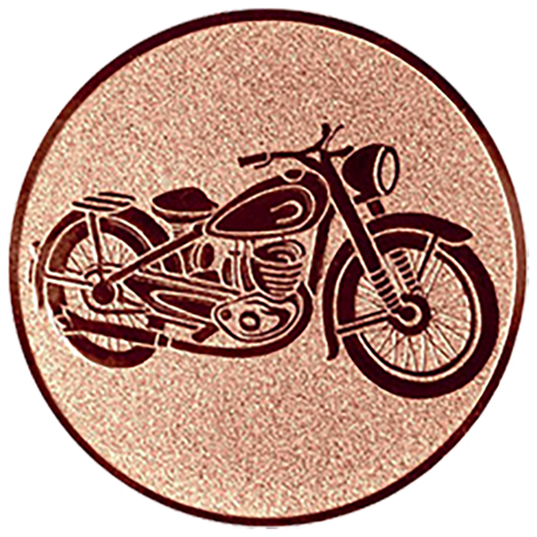 Emblem Oldtimer Motorrad (50mm Bronze)
