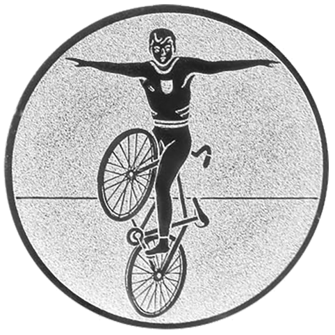 Emblem Kustradfahren (50mm Silber)