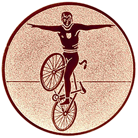 Emblem Kustradfahren (50mm Bronze)